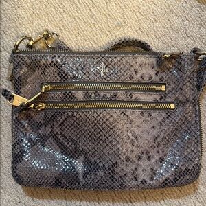 Cole Haan Gray Crossbody Bag with Luxurious Exotic Design